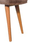 Mocha Faux Fur Fabric Bench - Image 8