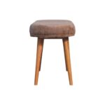 Mocha Faux Fur Fabric Bench - Image 9