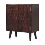 Mini Pineapple Carved Light Walnut Cabinet - Image 2