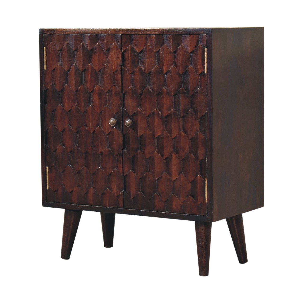 IN3651-2.jpg Mini Pineapple Carved Light Walnut Cabinet - Image 2