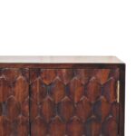 Mini Pineapple Carved Light Walnut Cabinet - Image 4