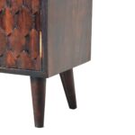 Mini Pineapple Carved Light Walnut Cabinet - Image 7
