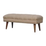 Cream Boucle Puffer Bench - Image 3