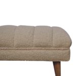 Cream Boucle Puffer Bench - Image 4