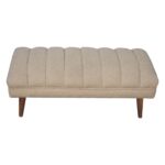 Cream Boucle Puffer Bench - Image 5