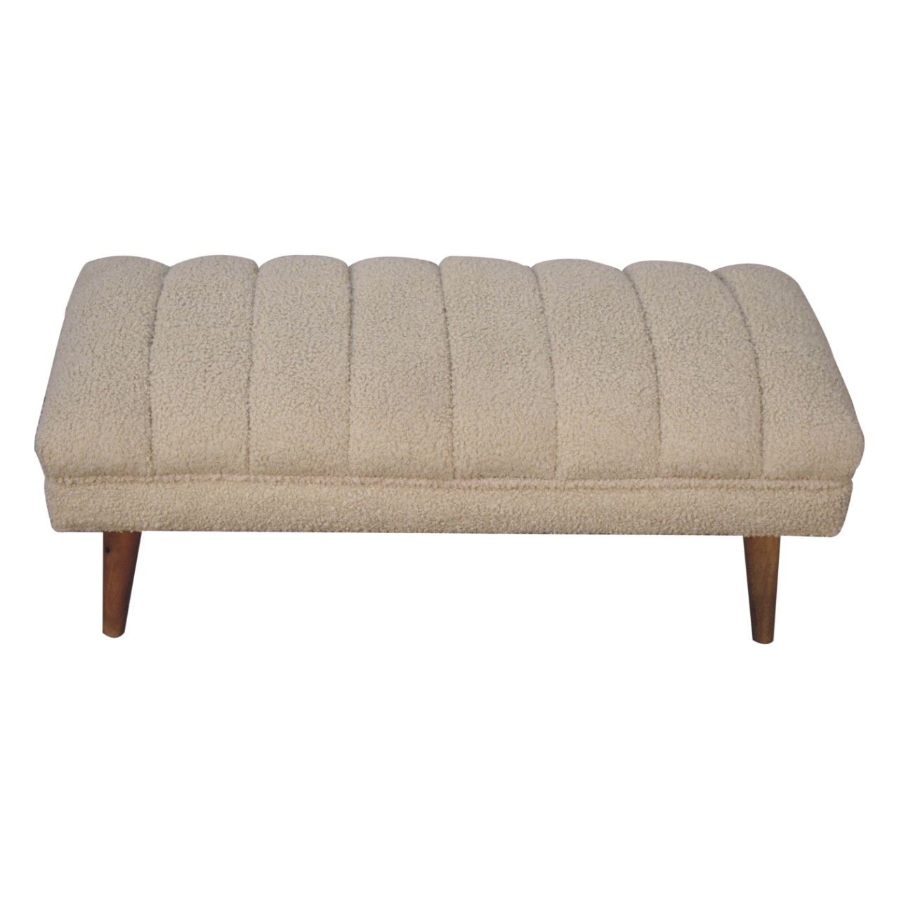 IN3735-5.jpg Cream Boucle Puffer Bench - Image 5