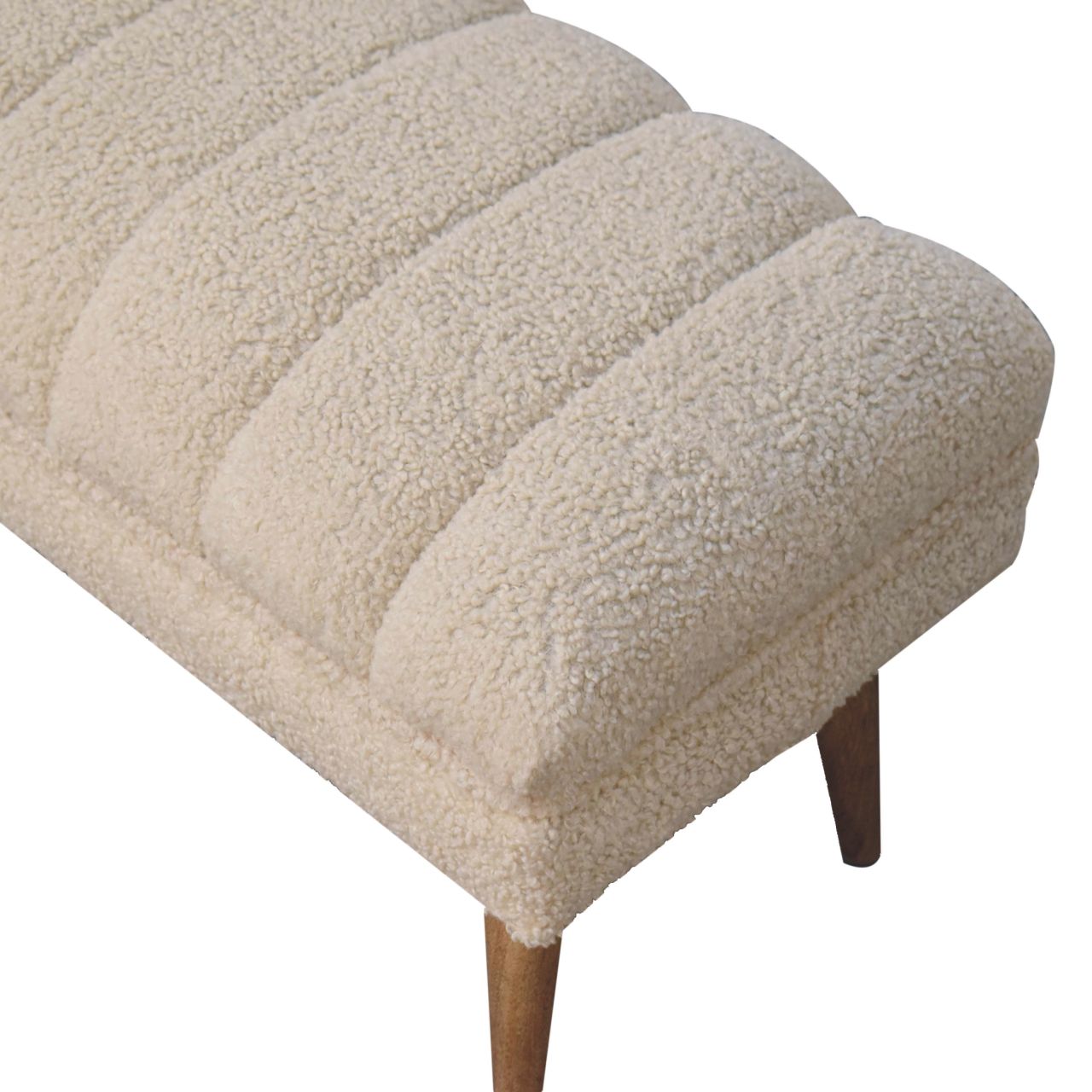 IN3735-7.jpg Cream Boucle Puffer Bench - Image 7