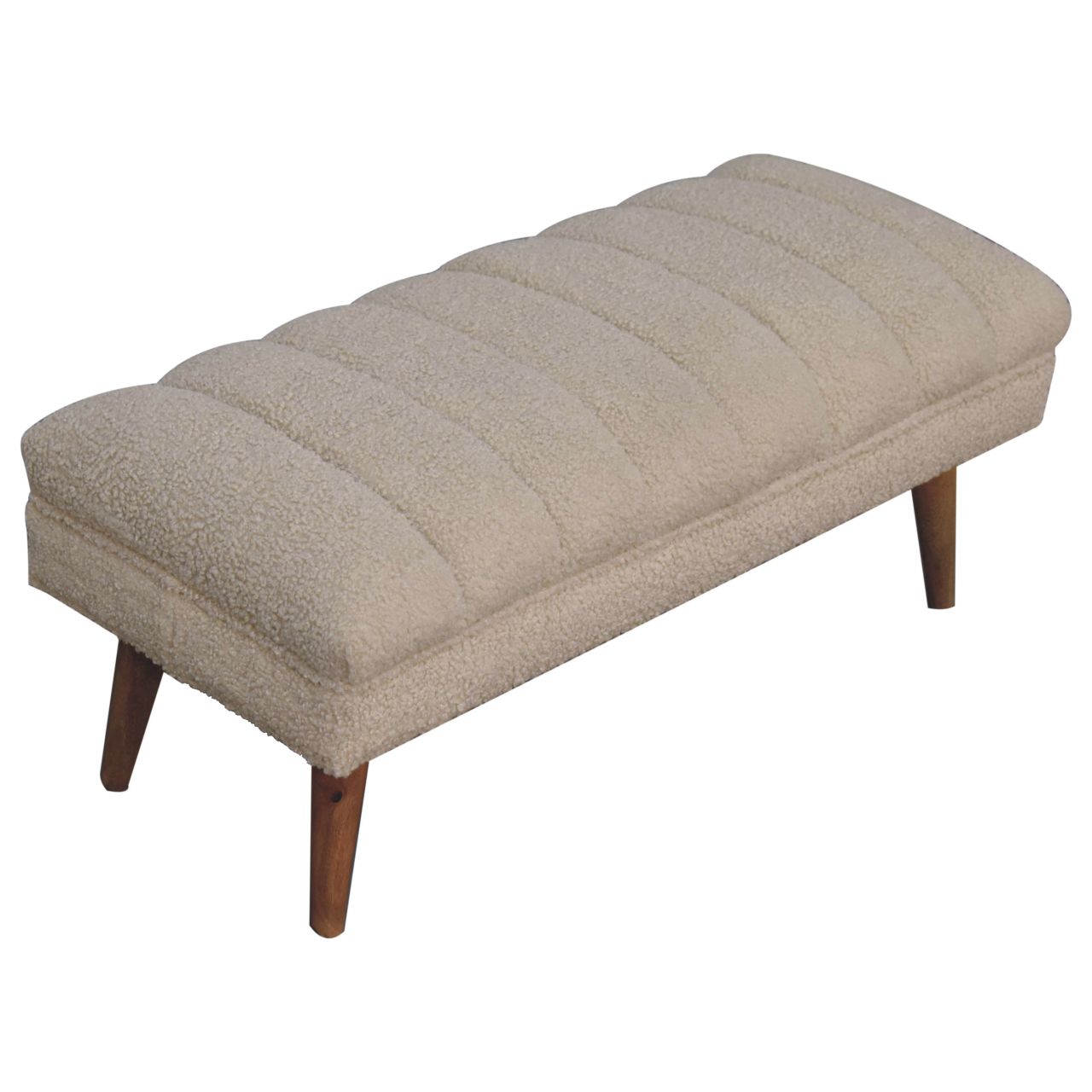 IN3735-8.jpg Cream Boucle Puffer Bench - Image 8
