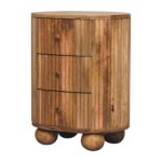 Soba Ball 3 Drawer Bedside - Image 2
