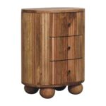 Soba Ball 3 Drawer Bedside - Image 3