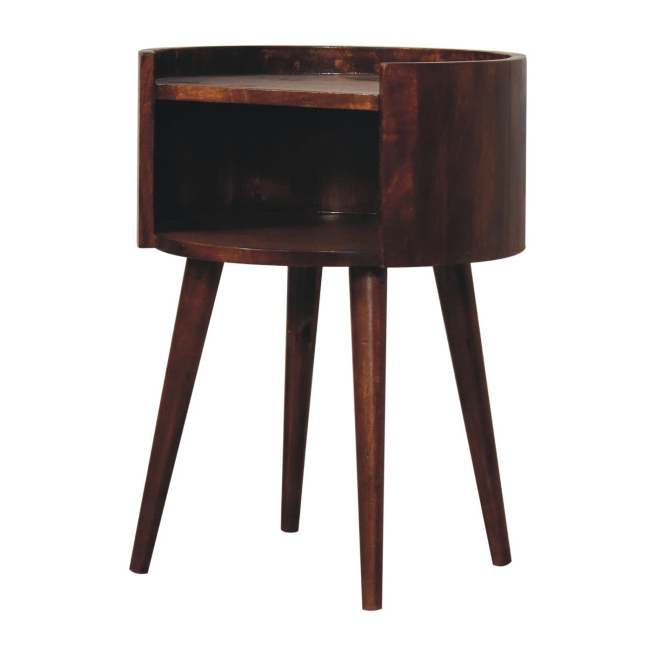 IN3781-2.jpg Chestnut Round Open Slot Bedside - Image 2