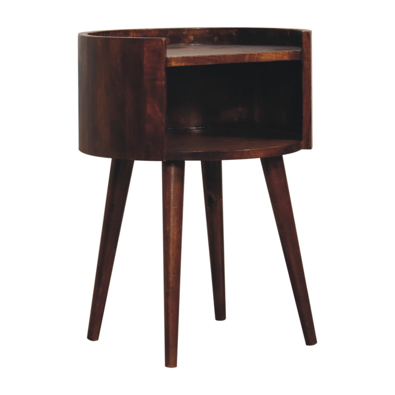 IN3781-3.jpg Chestnut Round Open Slot Bedside - Image 3
