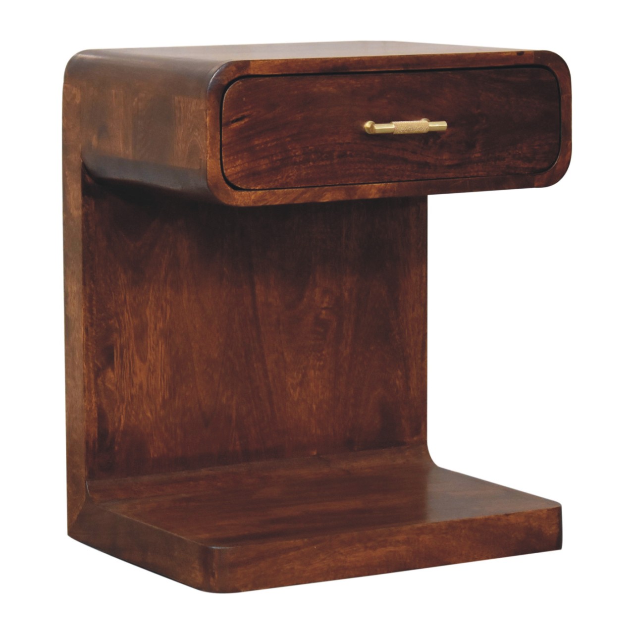 IN3787-2.jpg Chestnut T-Bar Rounded Bedside - Image 2