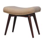 Honey Caramel Boucle Cream Curved Bench - Image 2