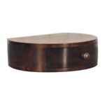 California Walnut Wall Mounted Rounded Bedside - Image 2