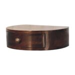 California Walnut Wall Mounted Rounded Bedside - Image 3