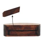 California Walnut Wall Mounted Rounded Bedside - Image 9