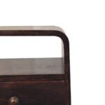 Mini California Walnut Curved Bedside with Open Slot - Image 4