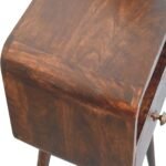 Mini California Walnut Curved Bedside with Open Slot - Image 5