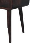 Mini California Walnut Curved Bedside with Open Slot - Image 7
