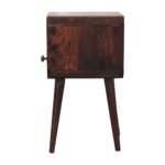 Mini California Walnut Curved Bedside with Open Slot - Image 8