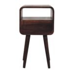 Mini California Walnut Curved Bedside with Open Slot - Image 9