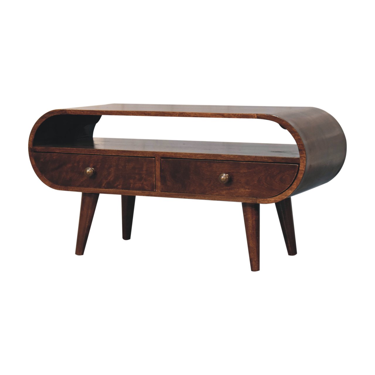 IN3836-3-1.jpg California Walnut Circular TV Stand - Image 3