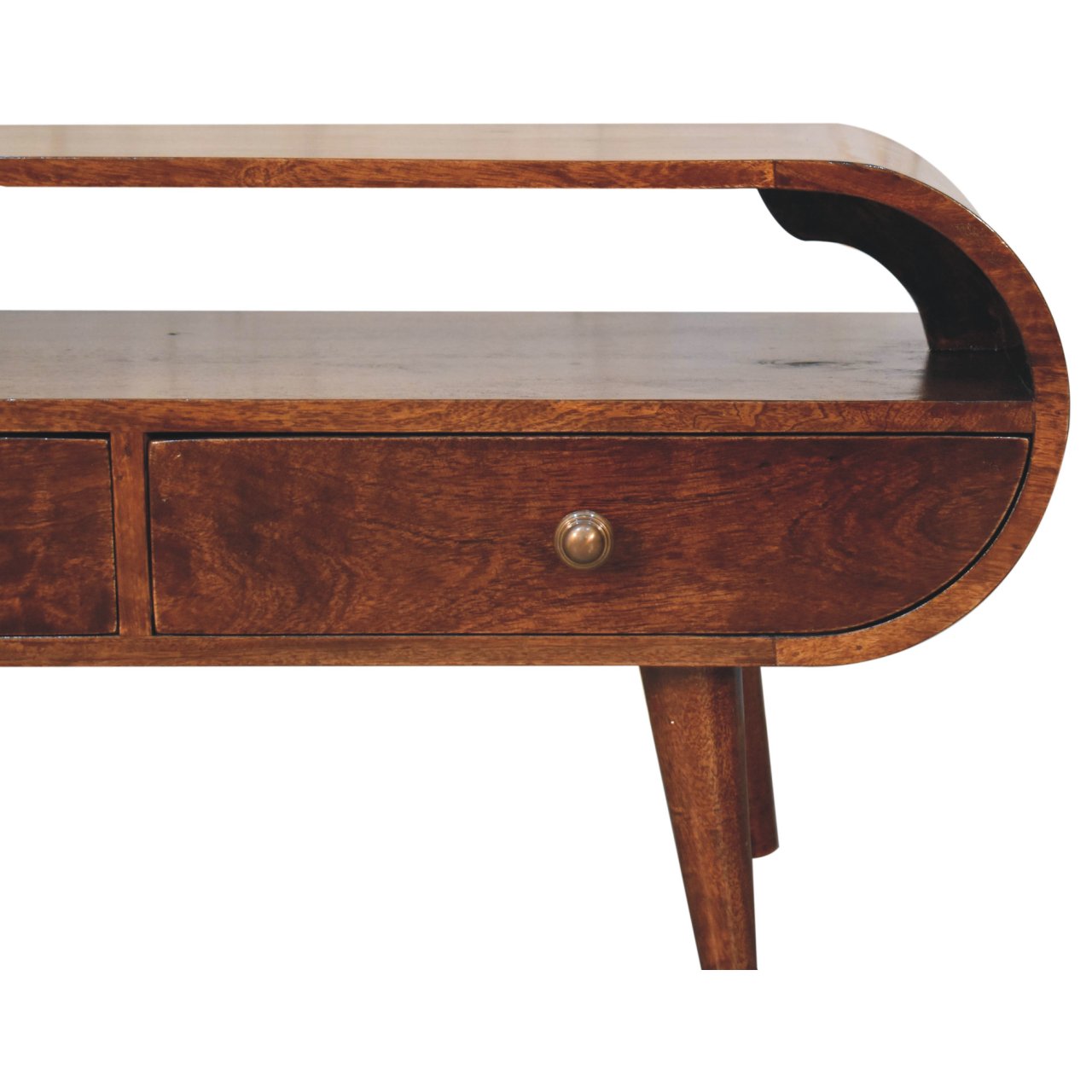 IN3836-4-1.jpg California Walnut Circular TV Stand - Image 4