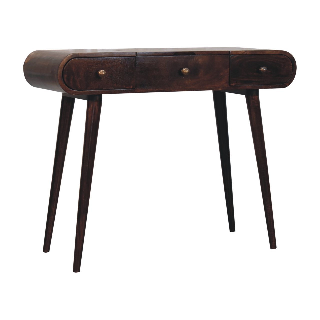 IN3839-2-1.jpg California Walnut Dressing Table with Foldable Mirror - Image 2