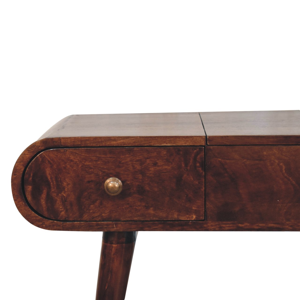 IN3839-4-1.jpg California Walnut Dressing Table with Foldable Mirror - Image 4