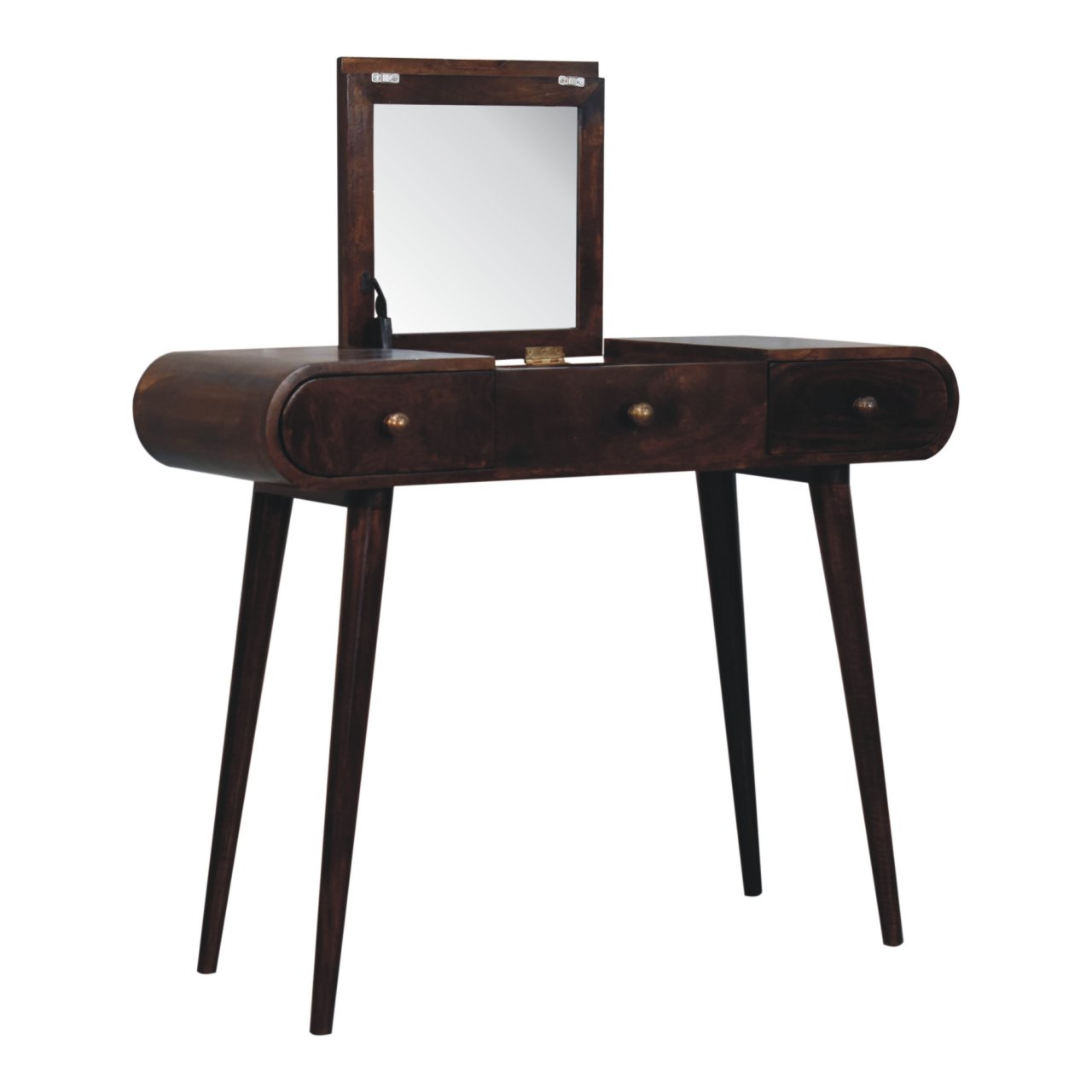 IN3839-6-1.jpg California Walnut Dressing Table with Foldable Mirror - Image 6