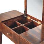California Walnut Dressing Table with Foldable Mirror - Image 7