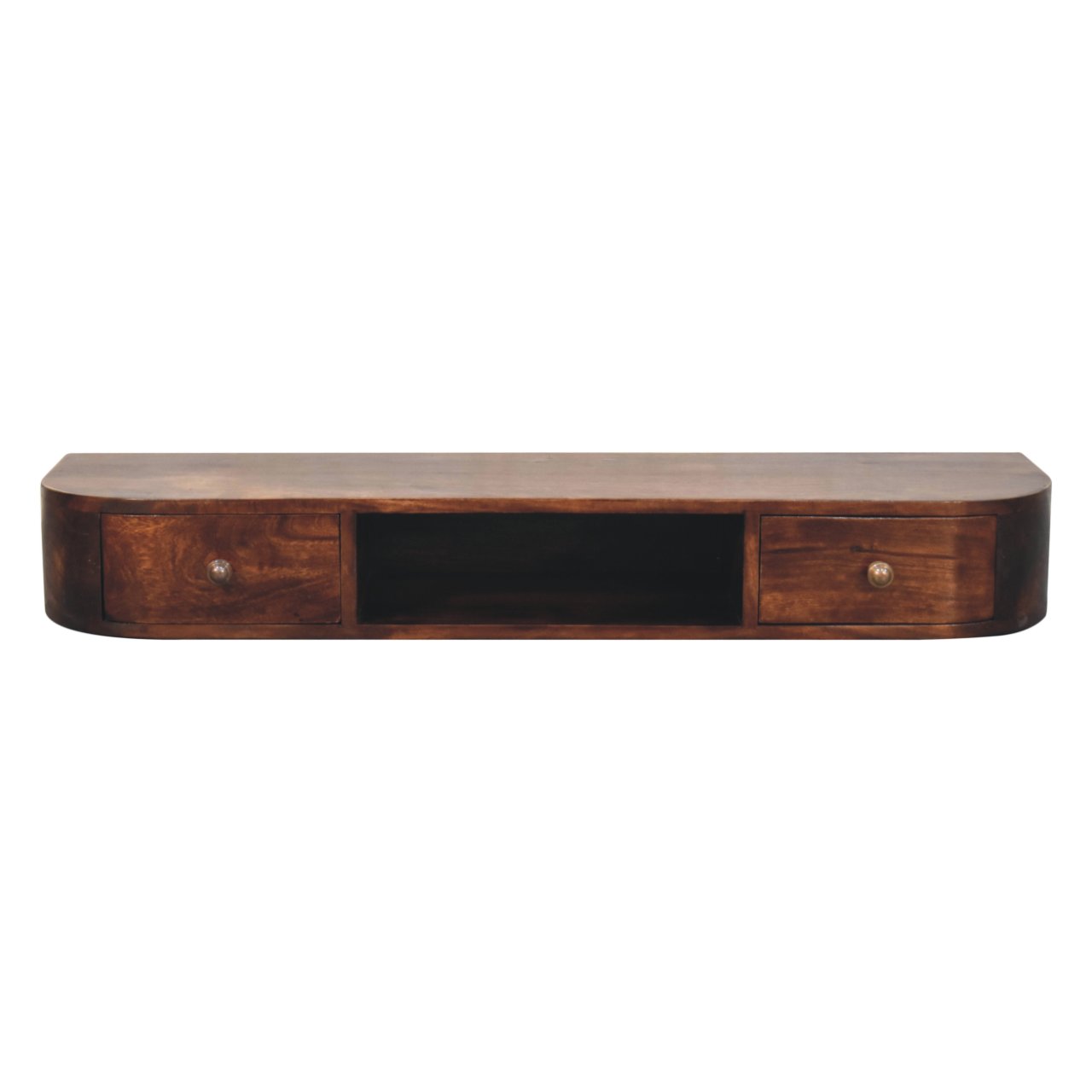 IN3860-1-1.jpg Lunar 2 Drawer Wall Mounted Chestnut Console - Image 1