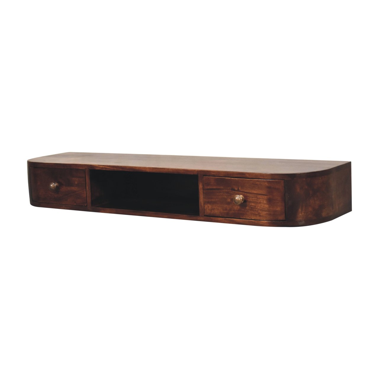 IN3860-2.jpg Lunar 2 Drawer Wall Mounted Chestnut Console - Image 2