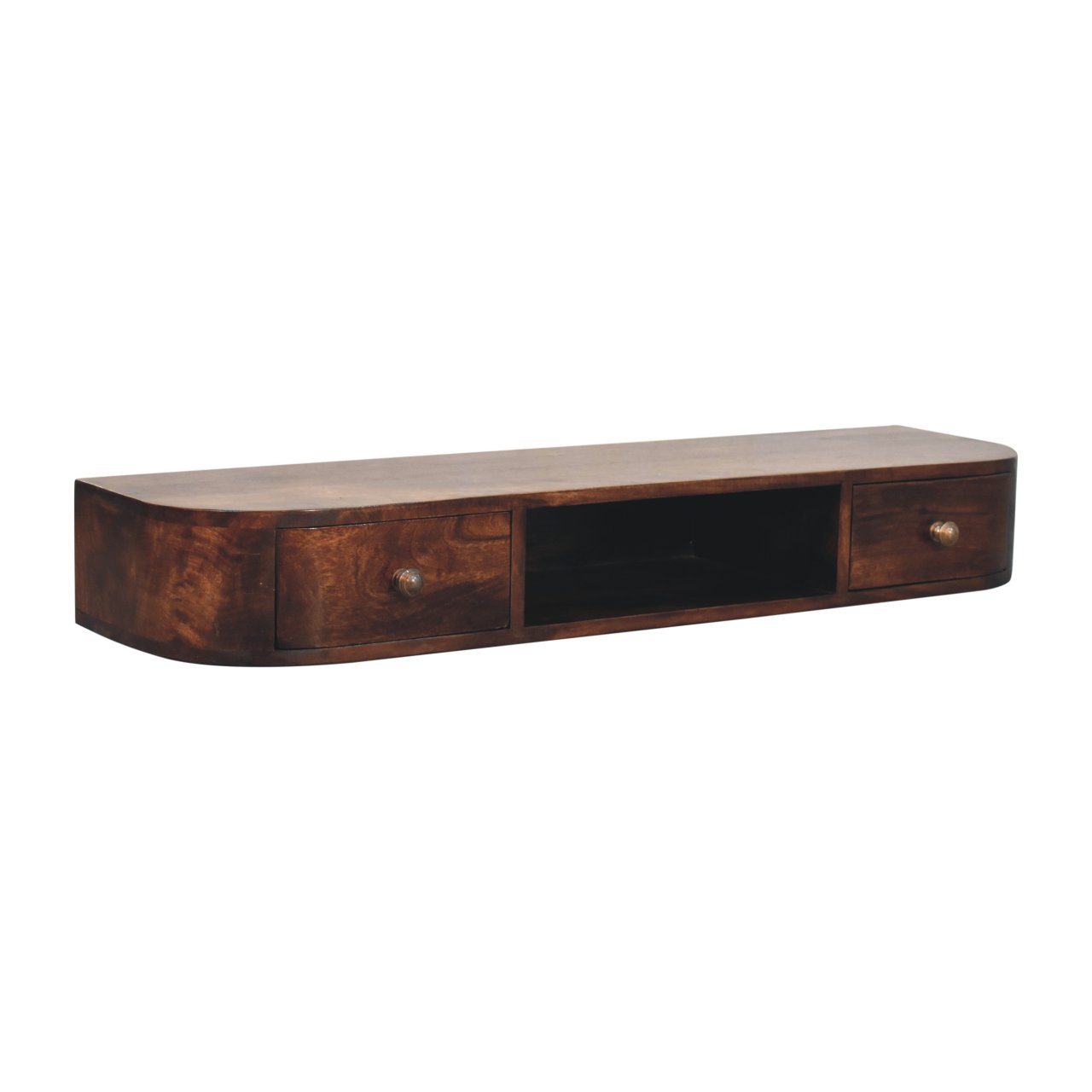 IN3860-3.jpg Lunar 2 Drawer Wall Mounted Chestnut Console - Image 3