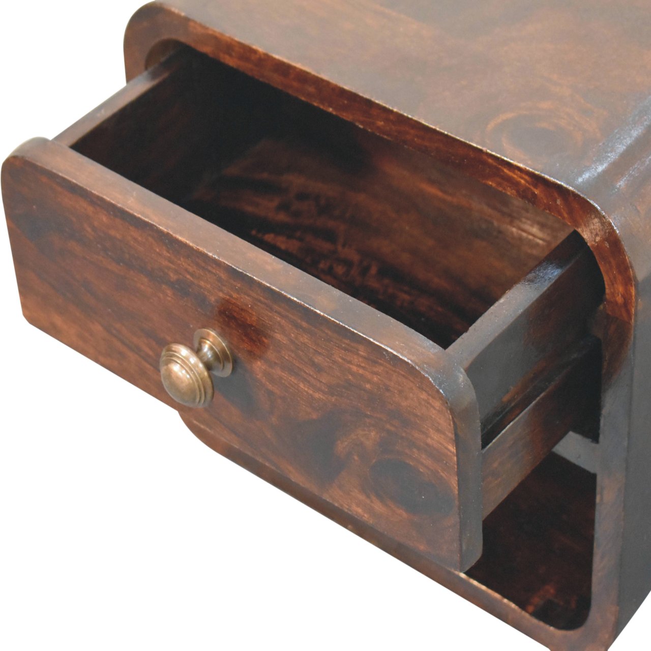 IN3870-6.jpg Mini Curved California Walnut Wall Mounted Bedside with Open Slot - Image 6