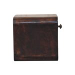 Mini Curved California Walnut Wall Mounted Bedside with Open Slot - Image 7