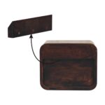 Mini Curved California Walnut Wall Mounted Bedside with Open Slot - Image 9