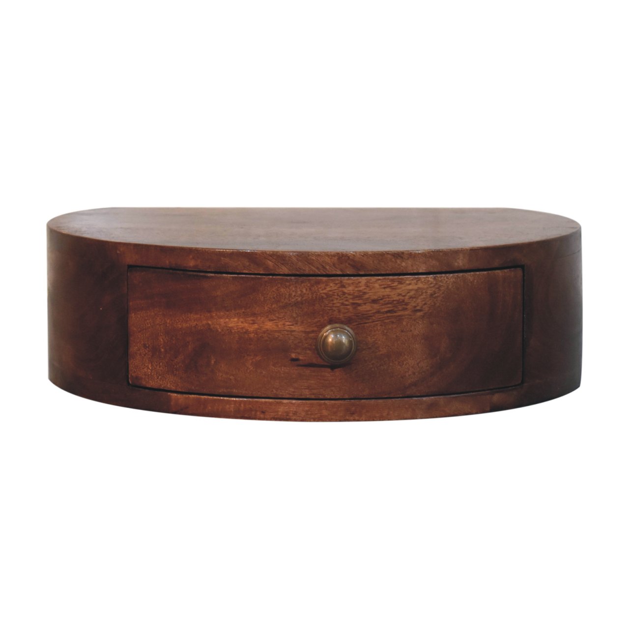 IN3883-1-1.jpg Honey Caramel Wall Mounted Rounded Bedside - Image 1