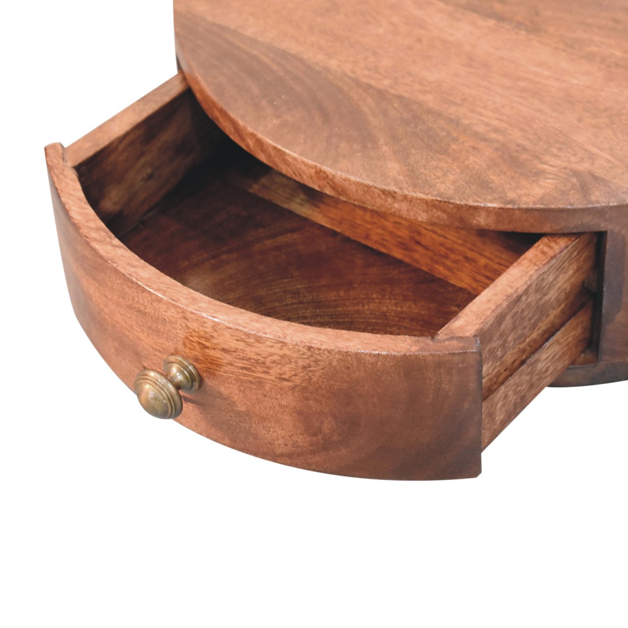 IN3883-6.jpg Honey Caramel Wall Mounted Rounded Bedside - Image 6