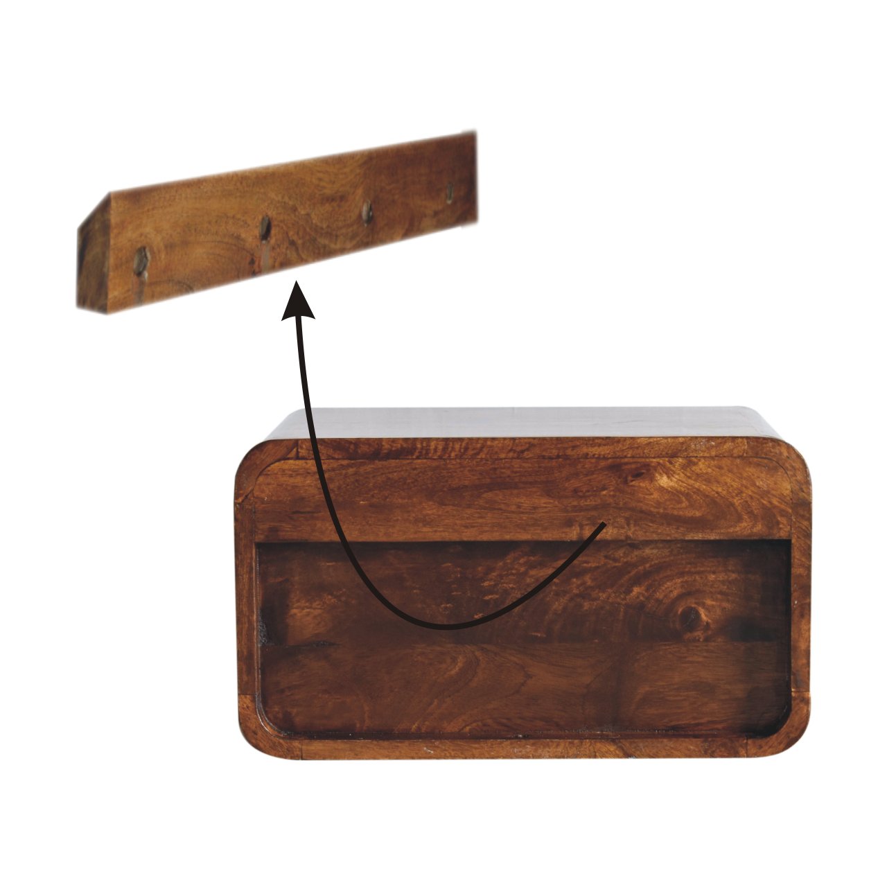 IN3899-9.jpg Large Chestnut Curve Upper Slot Floating Bedside - Image 9