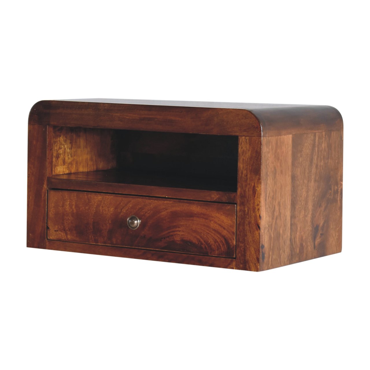 IN3908-2.jpg Chunky Chestnut 1 Drawer Wall Mounted Nightstand - Image 2