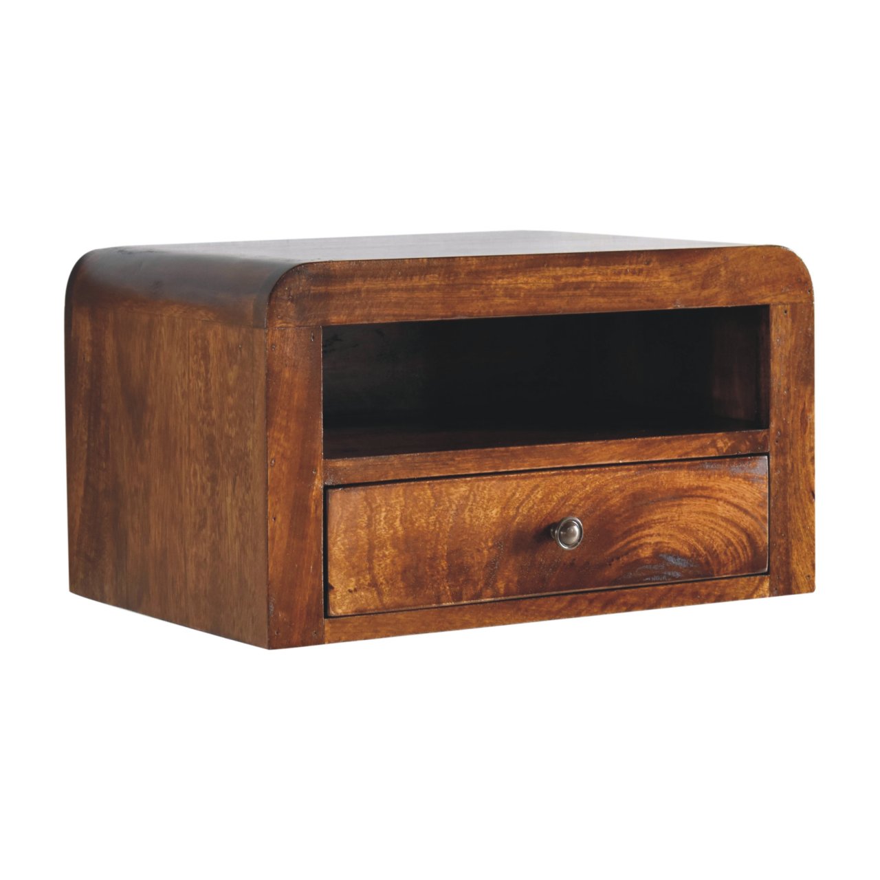 IN3908-3.jpg Chunky Chestnut 1 Drawer Wall Mounted Nightstand - Image 3