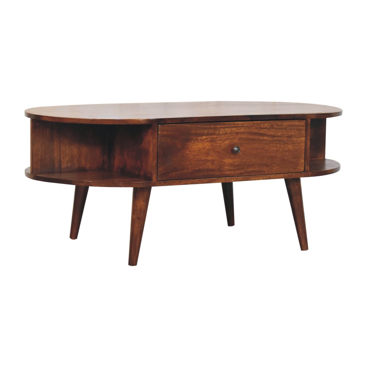 IN3929-2.jpg Chestnut Oval Coffee Table with 1 Drawer - Image 2