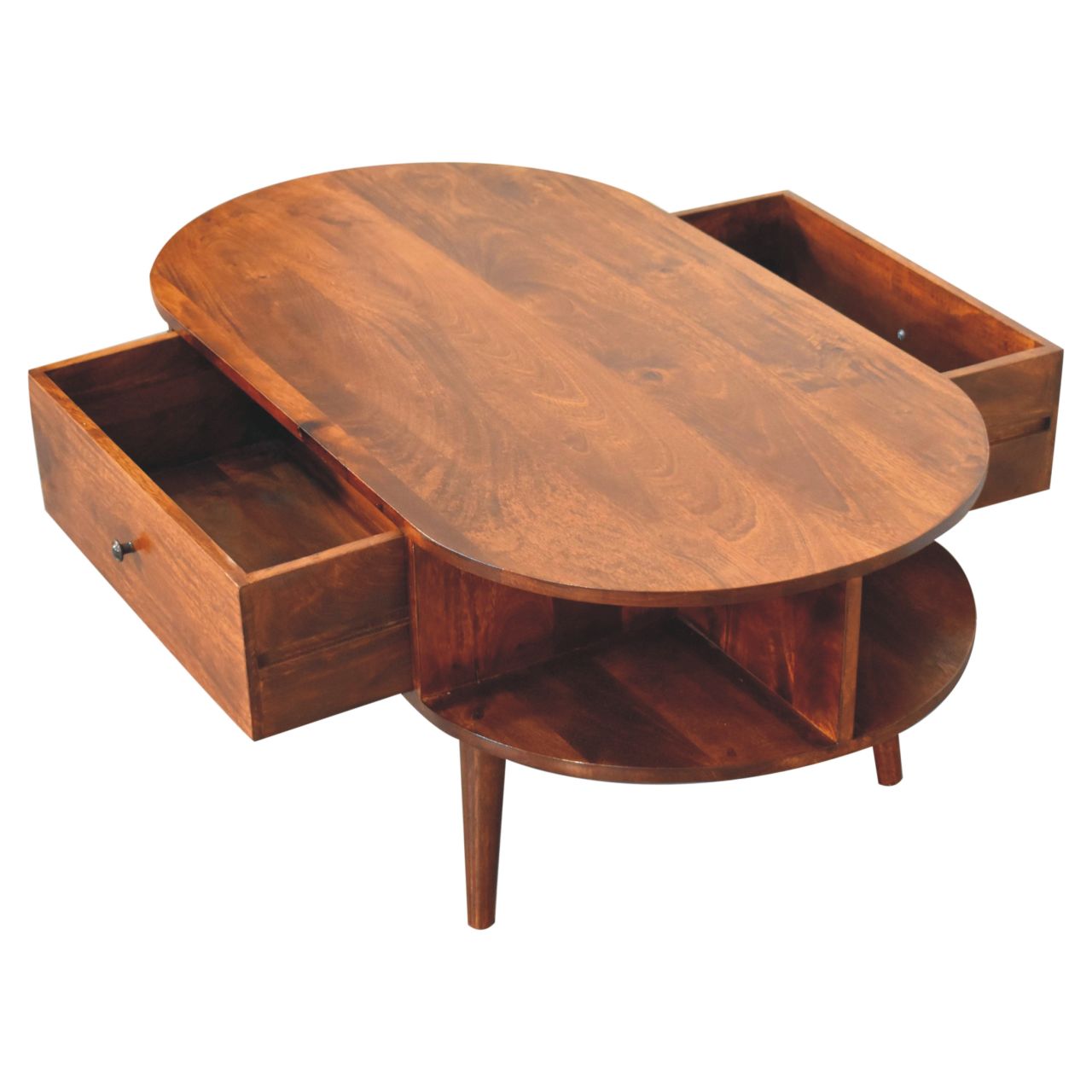 IN3929-6.jpg Chestnut Oval Coffee Table with 1 Drawer - Image 6