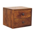 Solis 2-Drawer Chestnut Wall Mounted Nightstand - Image 2