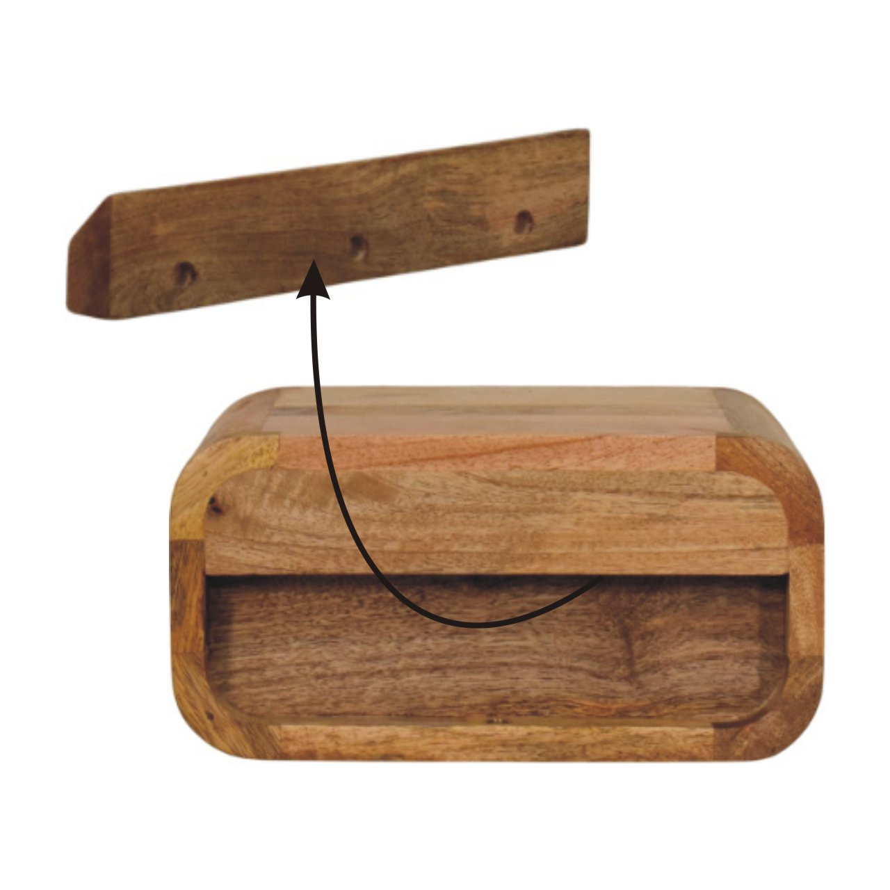 IN3969-10.jpg Avora Mini Wall-Mounted Oak-ish 1 Drawer Nightstand - Image 8