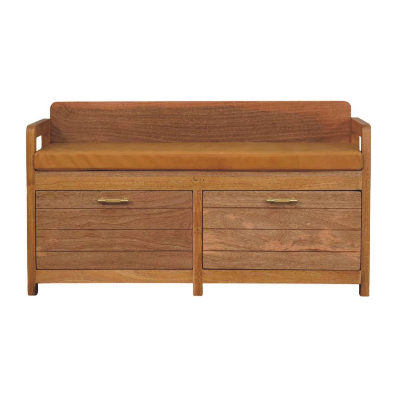 IN3971-1.jpg Oxford Oak-ish 2 Drawer Storage Bench - Image 1
