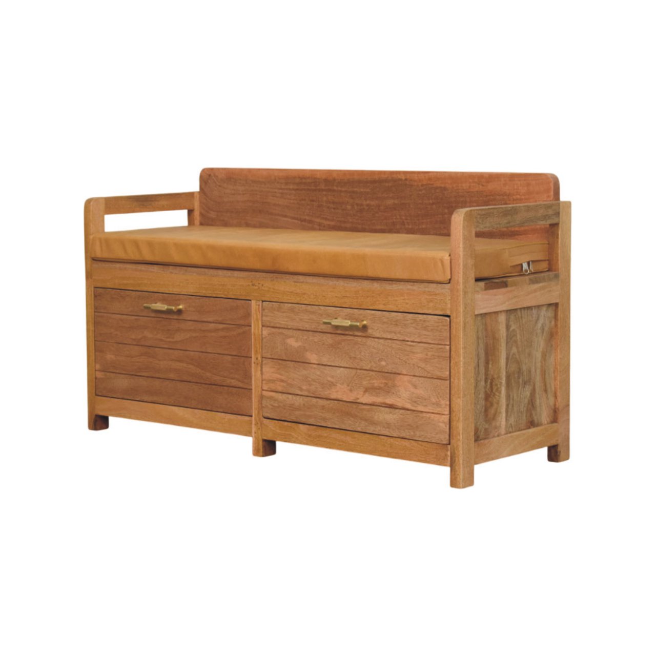 IN3971-2.jpg Oxford Oak-ish 2 Drawer Storage Bench - Image 2