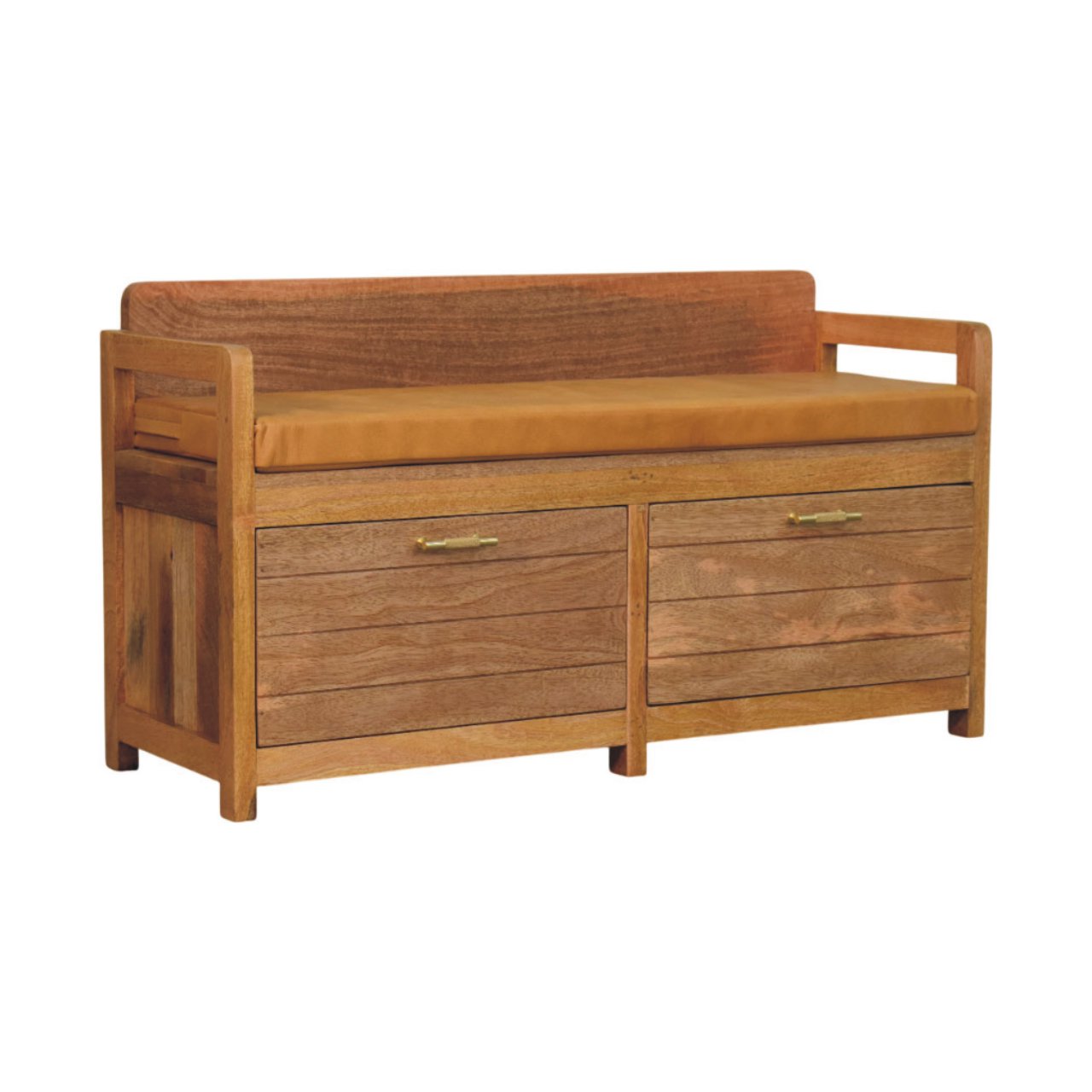 IN3971-3.jpg Oxford Oak-ish 2 Drawer Storage Bench - Image 3